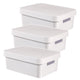 Recipiente con tapa Curver Infinity de 11 litros, color blanco, 3 unidades