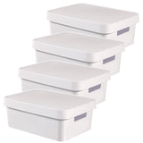 Recipiente con tapa Curver Infinity de 11 litros, color blanco, 4 unidades
