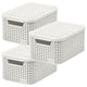 Cesta Curver, universal, con tapa, color crema, Rattan Style M, 3 unidades