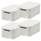 Cesta Curver, universal, con tapa, color crema, Rattan Style M, 4 unidades