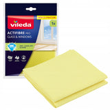 Paño Vileda Actifibre Pro para cristales y ventanas, apto para la lavadora, revestimiento de PVA, sin marcas ni manchas, limpia solo con agua, 183298, 3 unidades
