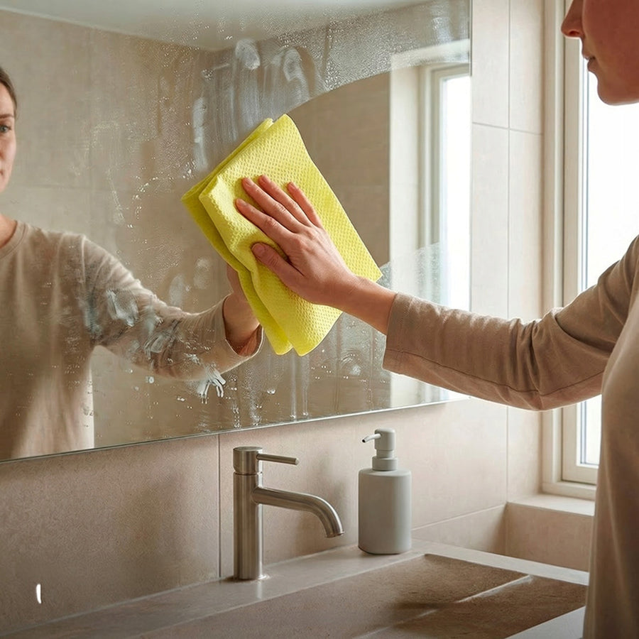 Paño Vileda Actifibre Pro para cristales y ventanas, apto para la lavadora, revestimiento de PVA, sin marcas ni manchas, limpia solo con agua, 183298, 3 unidades