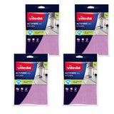 Paño de cocina Vileda Actifibre Pro, de microfibra, con recubrimiento de PVA, lavable hasta 60 °C, 183303, 4 unidades