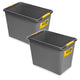Contenedor Moxom SolidStore, capacidad de 80 l, gris, tapa con cierres a presión, con ruedas, sin BPA, 04-0217, 2 unidades