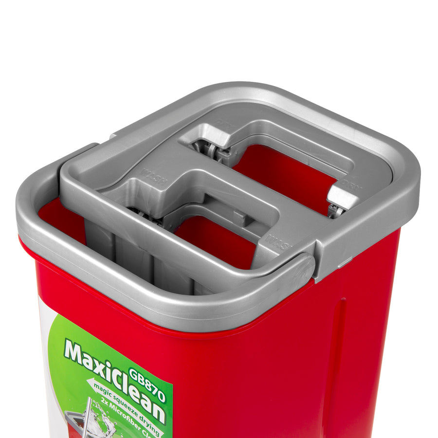 Fregona plana con cubo y escurridor GreenBlue, dos recambios de microfibra HQ, capacidad de 5,7 l, MaxiClean GB870 + 4 estropajos Vileda Pur Active Colors
