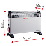 Convector eléctrico, termostato, 2000 W, temporizador de 24 horas, blanco, cable de 150 cm, Mesko, MS 7741W