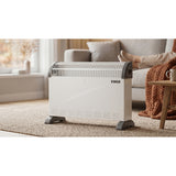 Convector eléctrico, 2000 W, con termostato, blanco, Noveen
