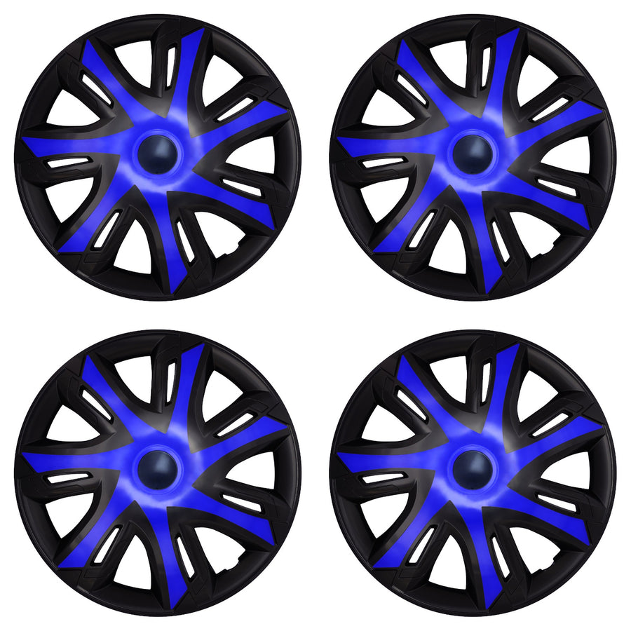 Tapacubos universales para coche de 14'' NRM N-Power azul/negro, 4 unidades