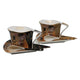 Tazas de porcelana «El beso» de Klimt, 2 x 180 ml, con cucharillas, Queen Isabell