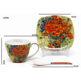 Tazas de porcelana Van Gogh «Maki», 2 x 250 ml, juego de 2 unidades, Queen Isabell