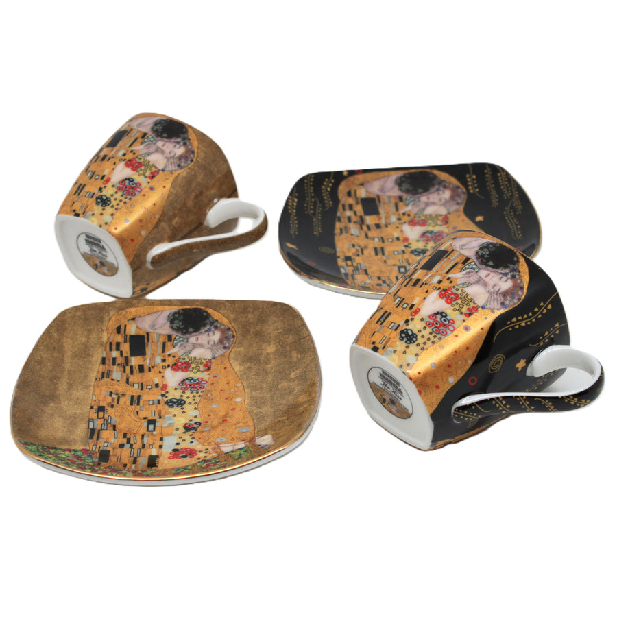 Tazas de porcelana para espresso «El beso de Klimt», 2 x 100 ml, Queen Isabell