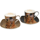 Tazas de porcelana para espresso «El beso de Klimt», 2 x 100 ml, Queen Isabell