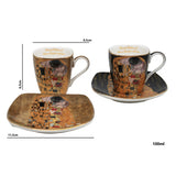 Tazas de porcelana para espresso «El beso de Klimt», 2 x 100 ml, Queen Isabell