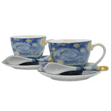 Tazas de porcelana Van Gogh «Noche estrellada», 2 x 250 ml, juego de 2 unidades, Queen Isabell
