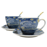 Tazas de porcelana Van Gogh «Noche estrellada», 2 x 250 ml, juego, Queen Isabell