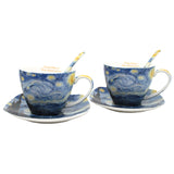 Tazas de porcelana Van Gogh «Noche estrellada», 2 x 250 ml, juego, Queen Isabell
