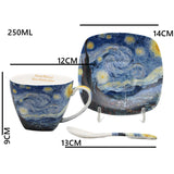 Tazas de porcelana Van Gogh «Noche estrellada», 2 x 250 ml, juego, Queen Isabell