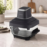 Freidora sin aceite LOVIO PureFry Ultra Crisp LVAF003BK 4 l + 1,5 l, 1550 W, negra, con recipientes de cristal