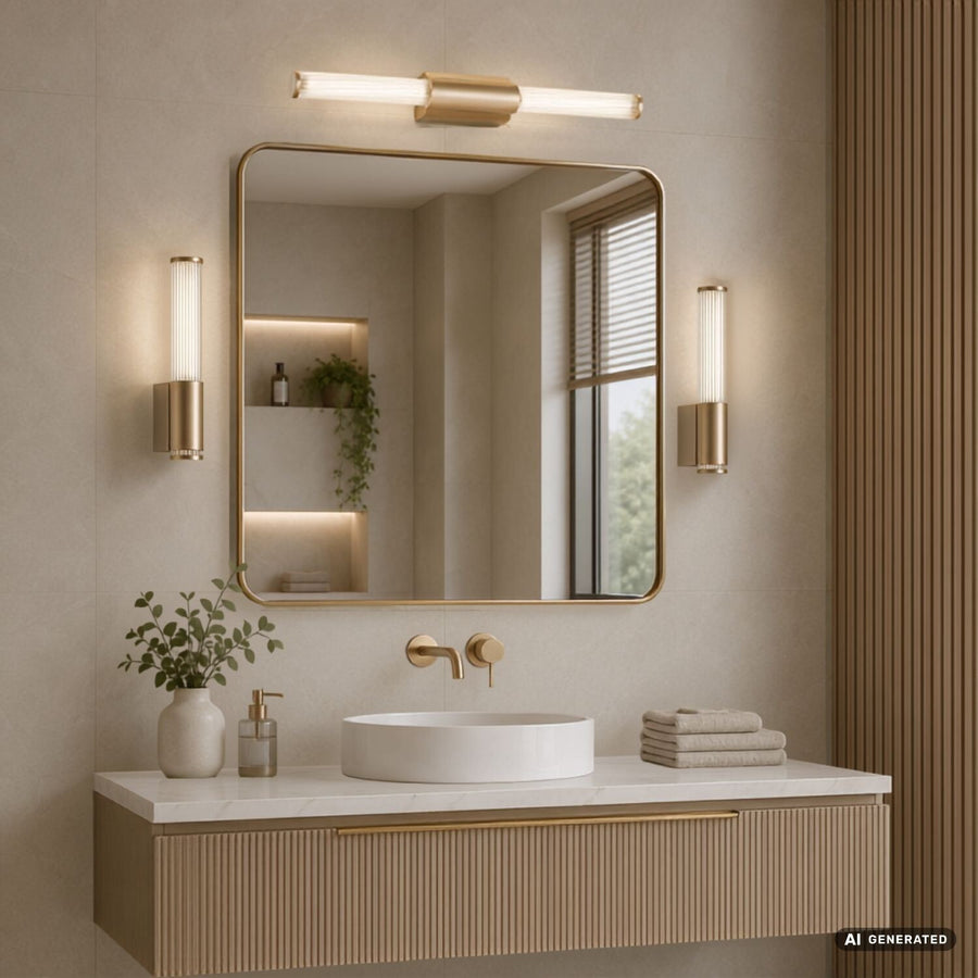 Aplique de baño, Calyn, LED 15 W, 4000 K, 1450 lm, L 60 cm, dorado, IP44, 75105