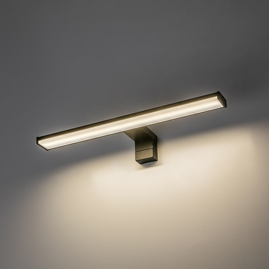 Aplique de baño, Seyra, LED 8 W, 4000 K, 650 lm, L 40 cm, negro, IP44, 75112