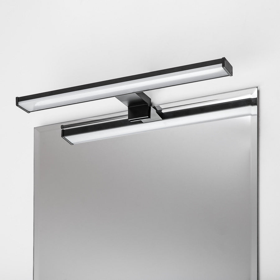Aplique de baño, Seyra, LED 8 W, 4000 K, 650 lm, L 40 cm, negro, IP44, 75112