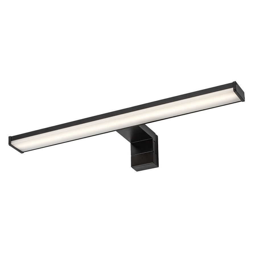 Aplique de baño, Seyra, LED 8 W, 4000 K, 650 lm, L 40 cm, negro, IP44, 75112