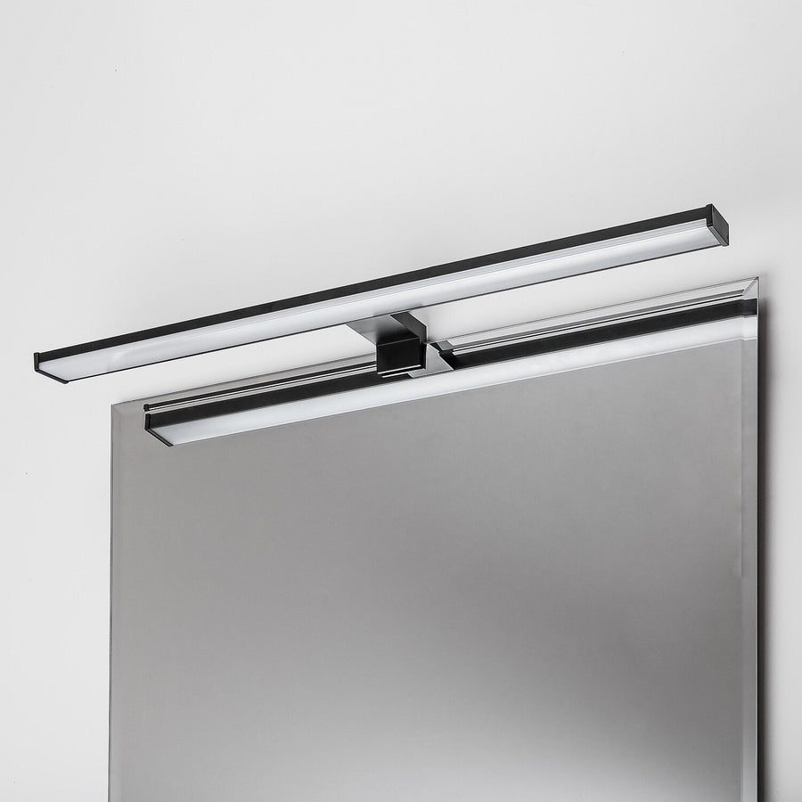 Aplique de baño, Seyra, LED 12 W, 4000 K, 910 lm, L 60 cm, negro, IP44, 75113