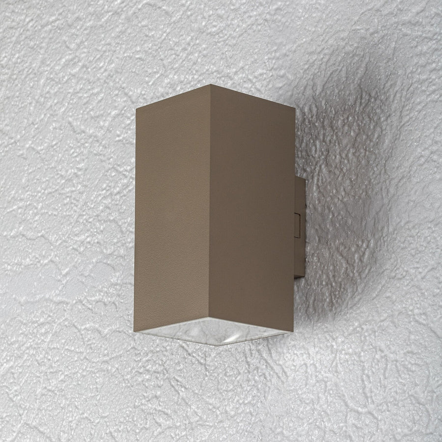 Aplique de exterior, Urfa, LED 18 W, 1800 lm, temperatura de color 2700, 4000, 6500 K, altura 16 cm, IP65, gris-beige, 77215