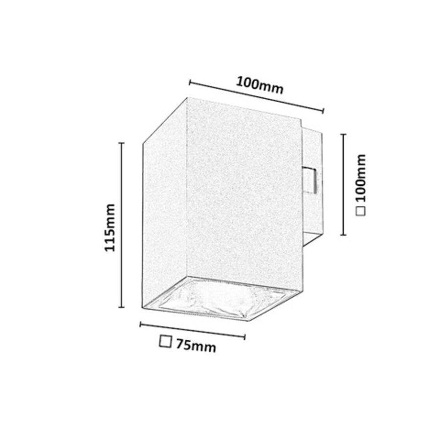 Aplique de exterior, Urfa, LED 9 W, 900 lm, temperatura de color 2700, 4000, 6500 K, H 11,5 cm, IP65, gris-beige, 77216
