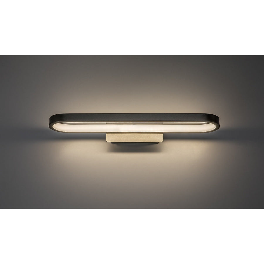 Aplique de baño, Odran, LED 15 W, 1200 lm, 4000 K, L 40 cm, gris plomo, IP44, 75114
