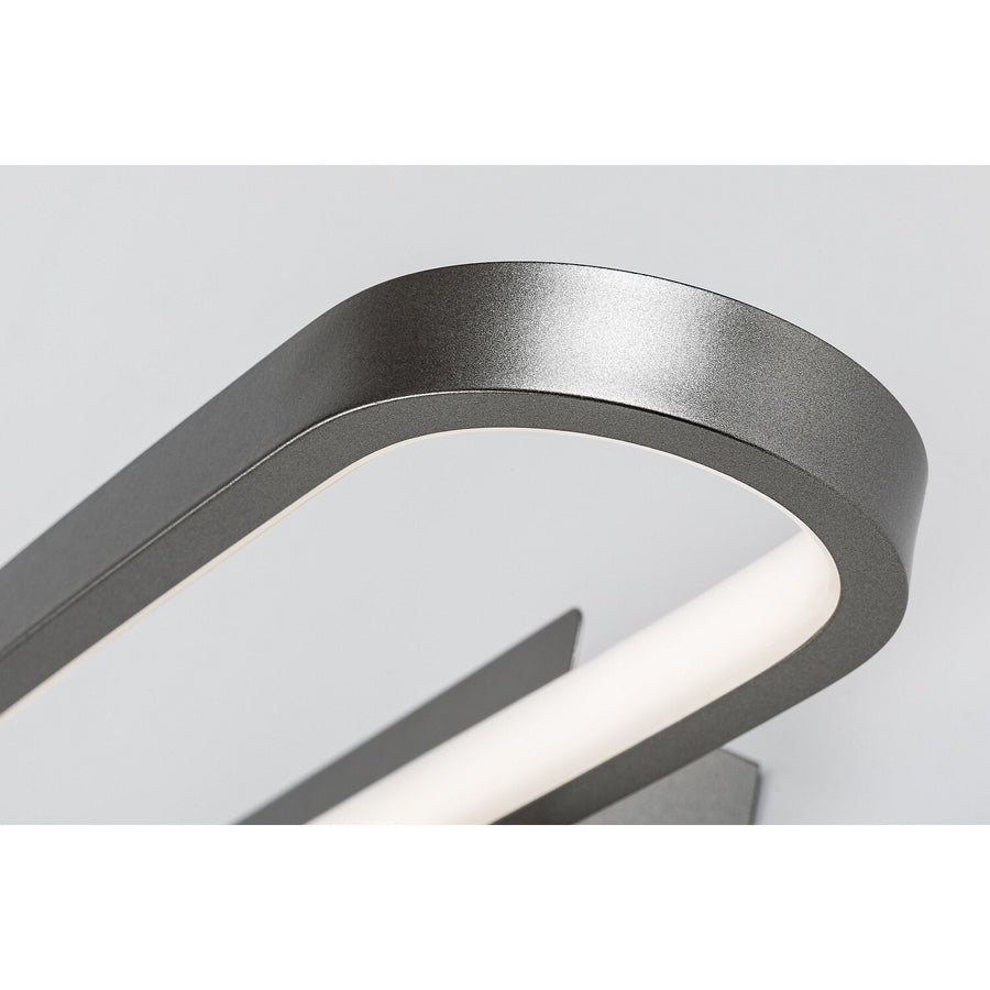 Aplique de baño, Odran, LED 15 W, 1200 lm, 4000 K, L 40 cm, gris plomo, IP44, 75114
