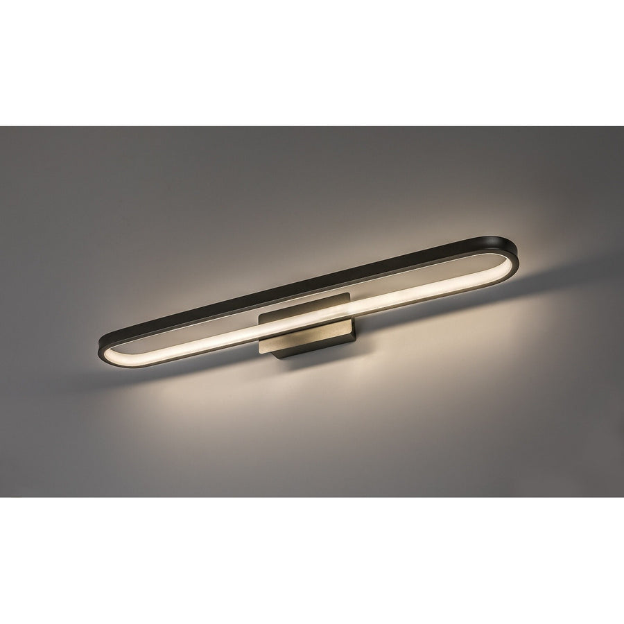 Aplique de baño, Odran, LED 18 W, 1350 lm, 4000 K, L 60 cm, color gris plomo, IP44, 75115