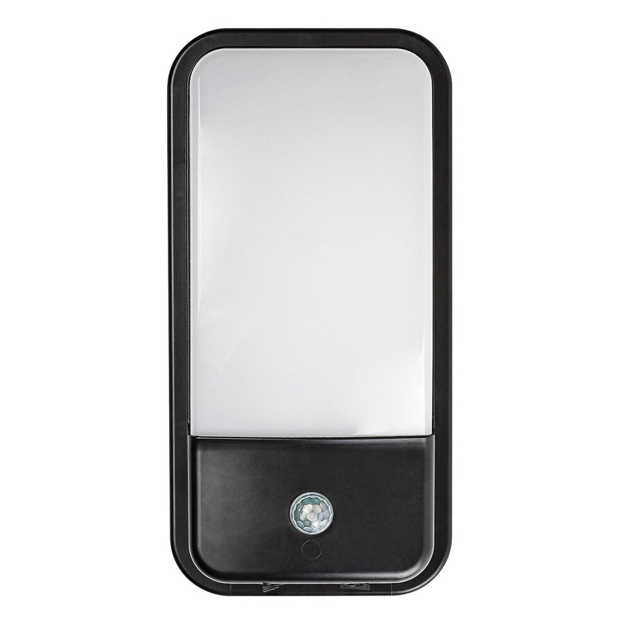 Aplique de exterior, Matzen, LED 20 W, 1860 lm, 4000 K, H 30 cm, IP65, negro, con sensor PIR, 77233