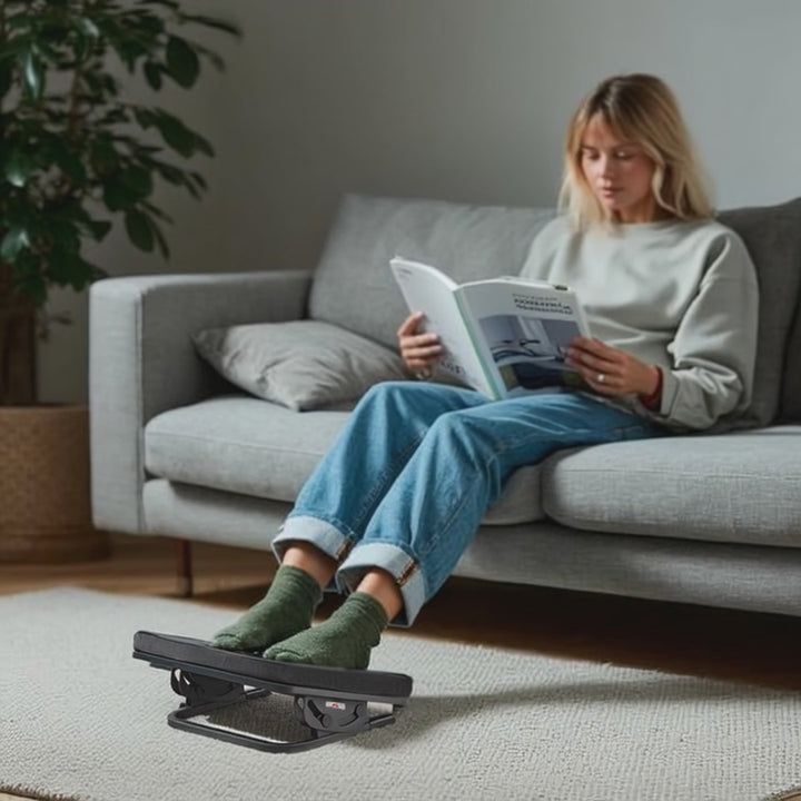 Apoio ergonómico para os pés Maclean MC-460, apoio para as pernas, ângulo infinitamente ajustável, almofada removível