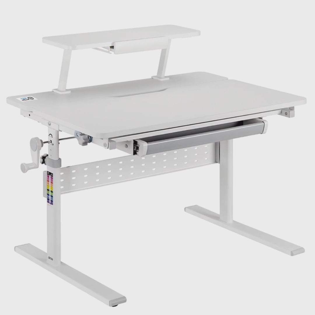 Ergo Office ER-483 Escritorio Infantil, Altura Regulable, Gris, max 40kg, 900x600mm