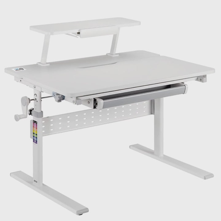 Ergo Office ER-483 Escritorio Infantil, Altura Regulable, Gris, max 40kg, 900x600mm