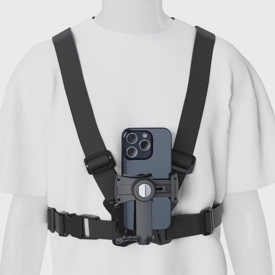 Maclean MC-294 Soporte Universal 2 en 1 con Correa para el Pecho, Soporte Deportivo para Smartphone y Cámara de acción, Compatible con Cámaras GoPro, etc., Rotación de 360°