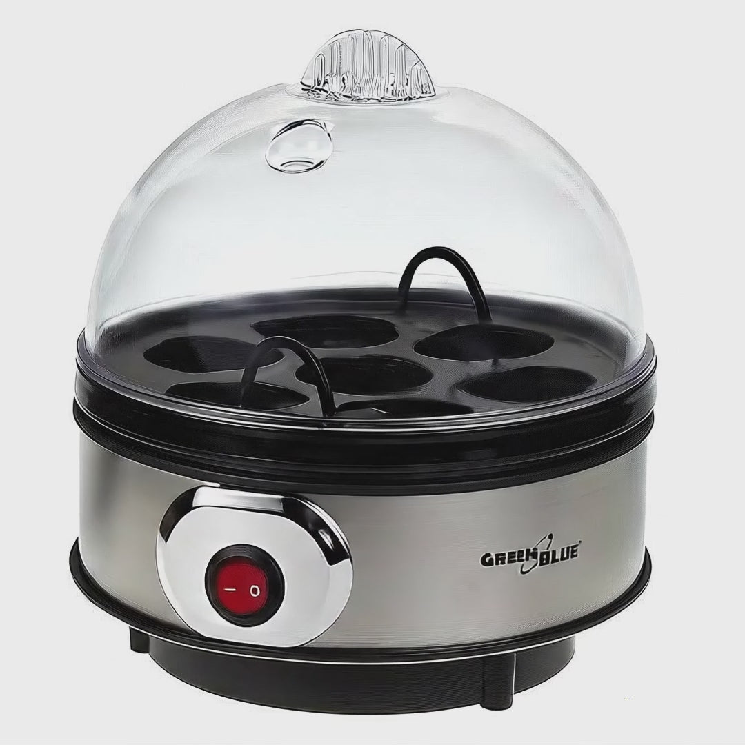 GreenBlue GB572 Cozedor de Ovos Automático, 400 W de Potência, Até 7 Ovos, Copo Medidor, 220-240 V~, 50 Hz