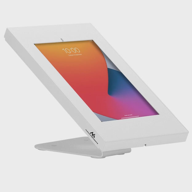 Suporte anti-roubo para tablet Maclean MC-475 para montagem na parede ou na secretária, compatível com iPad/iPad Air/iPad Pro de 9,7" a 11", Samsung Galaxy Tab A/Tab A7/Tab S6 Lite (branco)