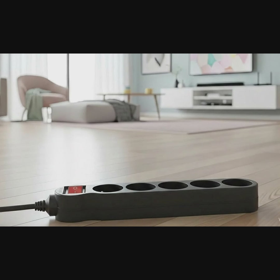 Maclean Energy MCE183 Power Strip 5 cabo de extensão de saída com interruptor