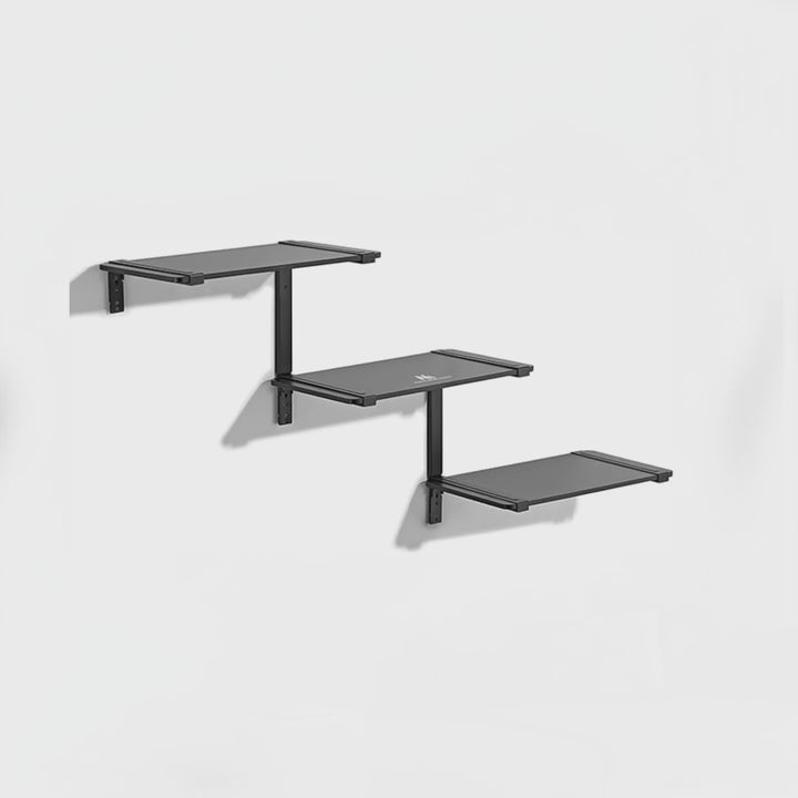 Estante modular de três níveis Maclean MC-974, prateleira de parede, carga máxima de 30 kg