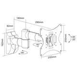 Suporte de parede articulado para tela de TV PLASMA, LCD, LED 23-42" Maclean MC-503A B