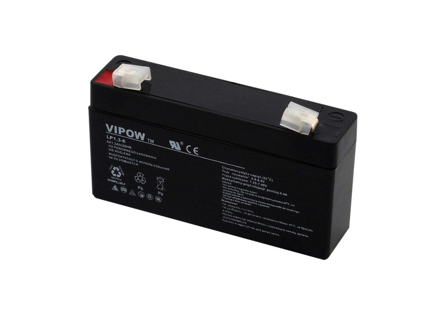 Bateria de gel Vipow 6V 1,3Ah sem manutenção, longa duração