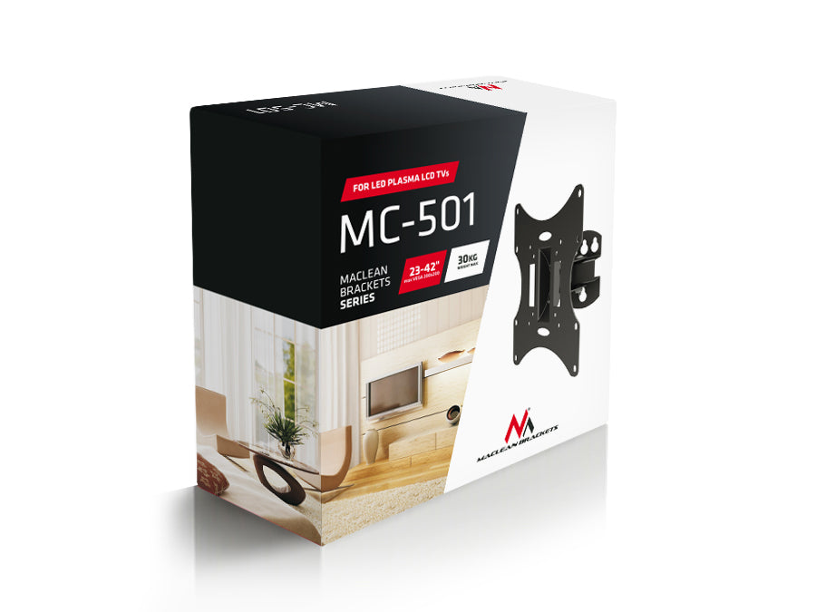 Soporte de pared para pantalla TV PLASMA, LCD, LED 23-50" 30kg VESA 200x200 Maclean MC-501A B