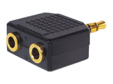 Divisor de clavija de 3,5 mm y toma de 3,5 mm NH552 dorado