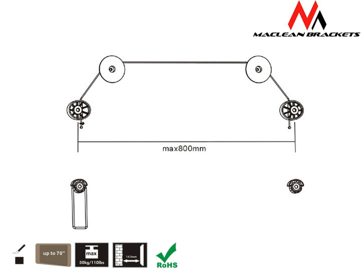 Maclean MC-557 Soporte de TV para LED 37-75" a 50 kg