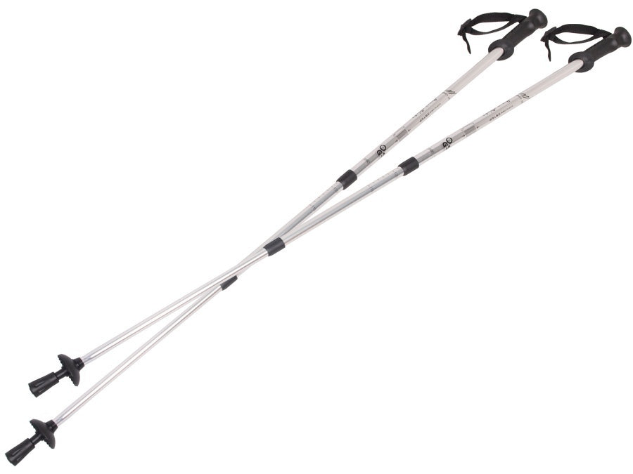 Bastones de aluminio de marcha nórdica, sistema antichoque 65-135cm EUROBATT color plata