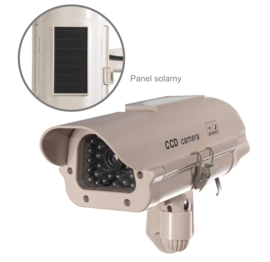 Câmara de vigilância simulada com LED intermitente, com módulo solar SOL1500