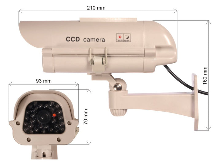 Câmara de vigilância simulada com LED intermitente, com módulo solar SOL1500