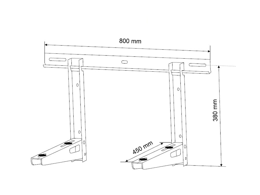 Maclean MC-622 Suporte de parede para unidade de ar condicionado externo com carga de até 100 kg em aço galvanizado